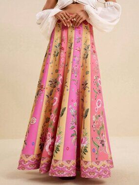 Multicolor Boho Women's Floral Print Casual Versatile Date & Outing A-Line Skirt